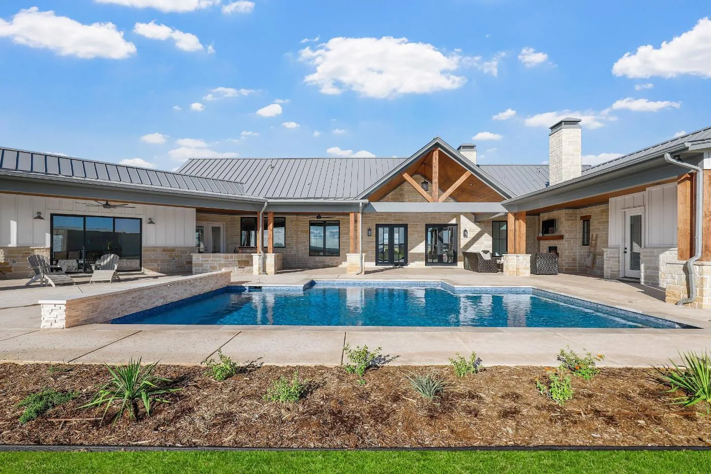 Pool and outdoor living at a custom Crowley, TX home